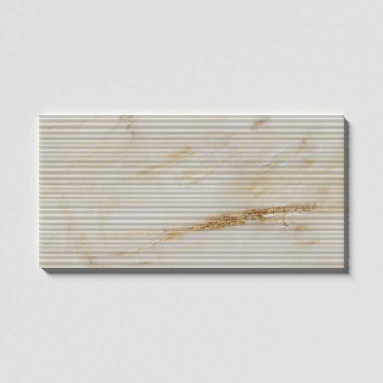 Mia Urbo Stone - fluted grooved marble tile gerippt marmor fliesen Calacatta Amber Fine Large Tile