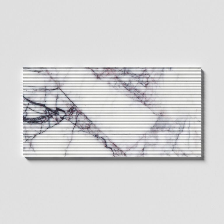 Mia Urbo Stone - fluted grooved marble tile gerippt marmor fliesen Lilac Fine Large Tile