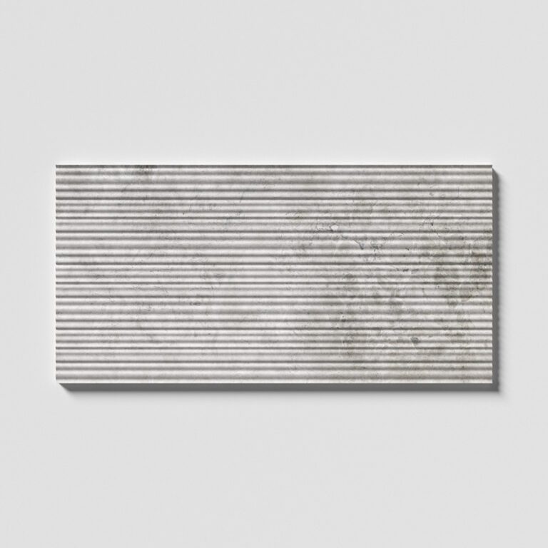 Mia Urbo Stone - fluted grooved marble tile gerippt marmor fliesen Silver Shadow Fine Large Tile