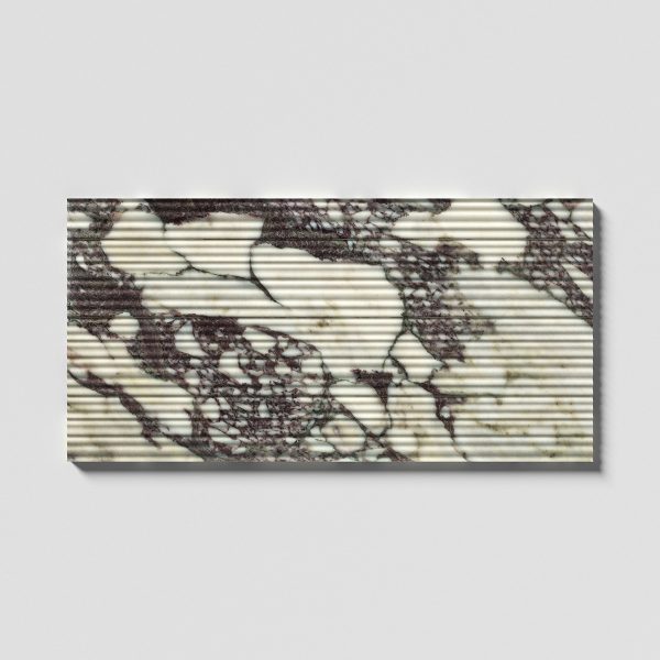 Mia Urbo Stone - fluted grooved marble tile gerippt marmor fliesen Calacatta Viola Fine Large Tile