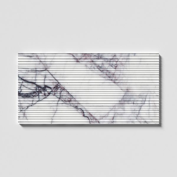 Mia Urbo Stone - fluted grooved marble tile gerippt marmor fliesen Lilac Fine Large Tile