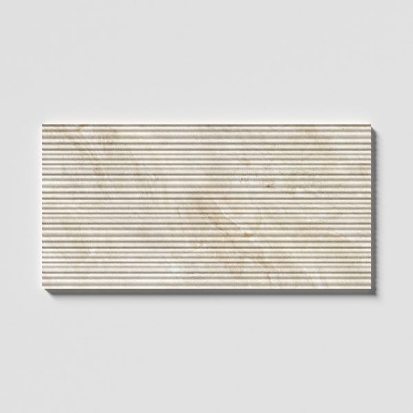 Mia Urbo Stone - fluted grooved marble tile gerippt marmor fliesen Royal Sand Fine Large Tile