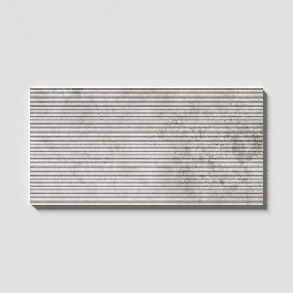 Mia Urbo Stone - fluted grooved marble tile gerippt marmor fliesen Silver Shadow Fine Large Tile