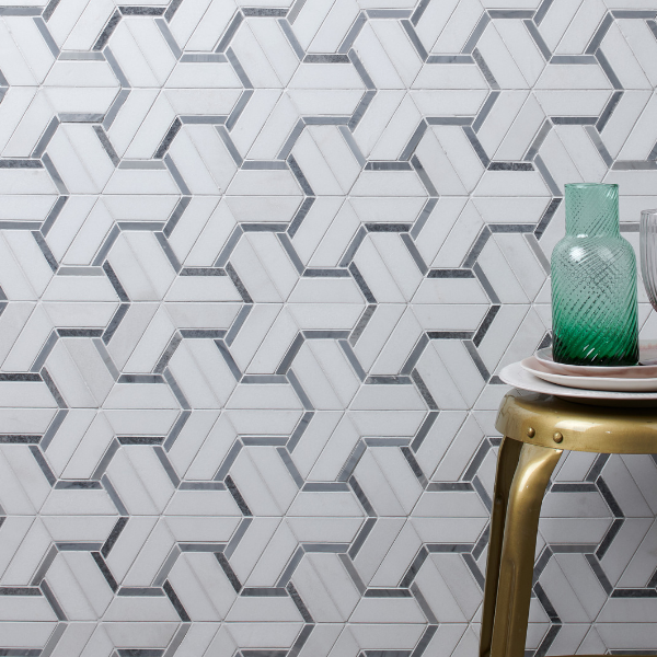 Natural stone tiles flooring mosaics fluted bespoke limestone marble granite onyx marmor Marmormosaik